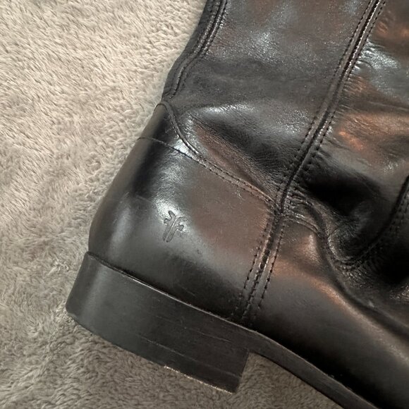 Black Leather Knee-High Boots - Picture 2 of 10